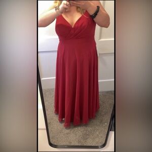 Azazie Bridesmaid dress, Burgundy, Custom size, measurements in picture
